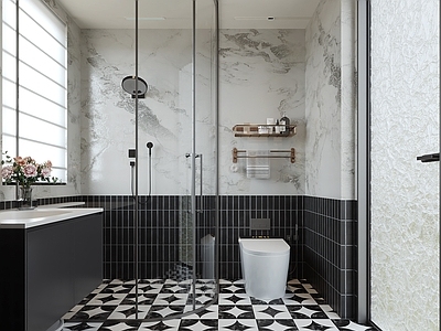 现代简约卫生间 现代卫生间 主卫 干湿分离卫生间
