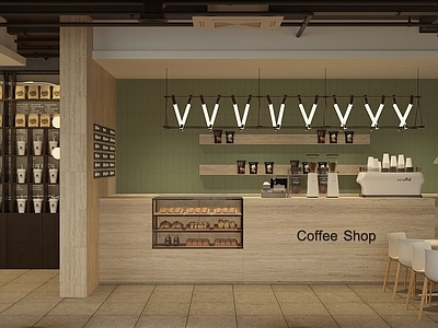 现代简约甜品面包店 奶油风奶茶店 现代咖啡店 现代风甜品店