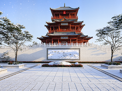 新中式古建筑 中式古建筑g 古塔 古建筑 阁楼