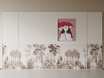 奶油风背景墙