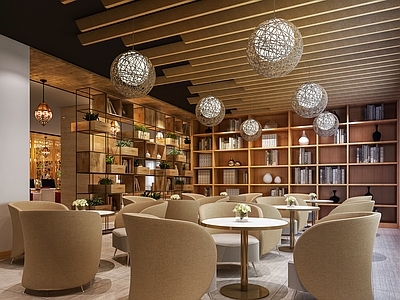 新中式休息区 休息区 图书馆书吧 教工之家 职工之家