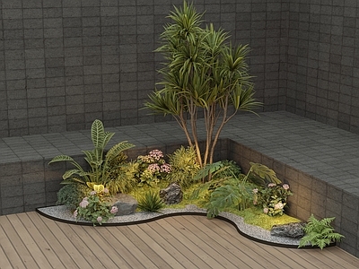 现代简约植物组合 植物堆组合 花园庭院植物组合 商业外摆植物堆