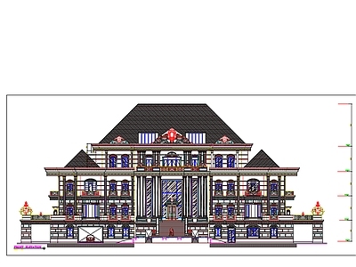 欧式会所 私人会所 会所外立面 施工图