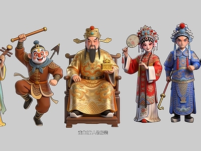 新中式戏曲风虚拟人物 戏曲2D人物服装