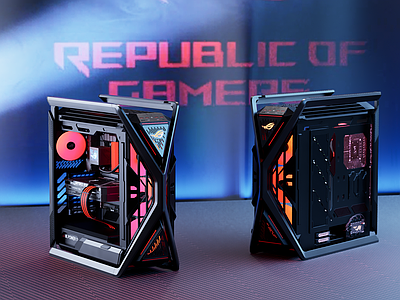 电竞科技风电脑 rog 电脑机箱 电竞房 电子产品 数码产品