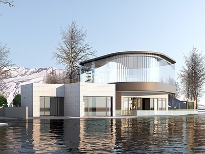 现代主义售楼处建筑 民宿建筑