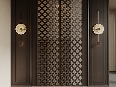 新中式玄关 玄关 隔断