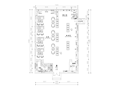 现代文创店 体育用品店 文创店 专卖店平面图 体育产品店 休闲水吧平面图 施工图