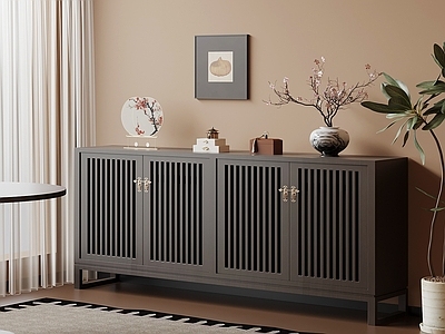 新中式玄关 玄关柜 边柜