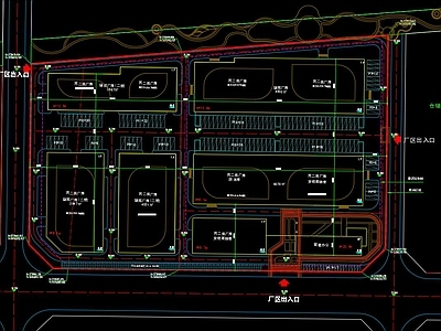 现代产业园建筑 产业园 厂区 厂房 厂区办公楼 施工图