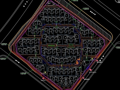 现代别墅建筑 三层别墅 双拼别墅 联排别墅 叠墅群 施工图
