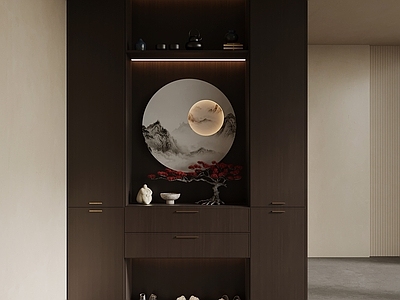 新中式玄关 鞋柜 玄关柜