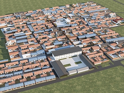 新中式鸟瞰规划 乡村建筑 乡村民房