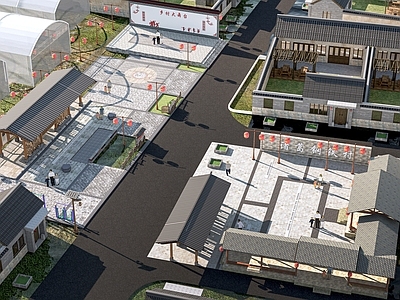 新中式鸟瞰规划 乡村民房