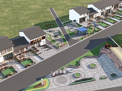 新中式鸟瞰规划 乡村民房