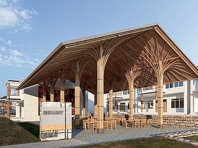 新中式雨棚 亭子 景观构筑物