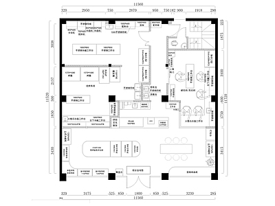 现代面包店 面包店烘培店施 施工图