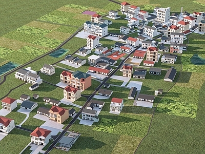 现代主义鸟瞰规划 乡村建筑