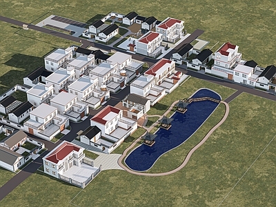 新中式鸟瞰规划 乡村建筑