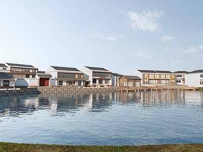 新中式民宿建筑 乡村建筑