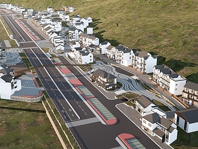 新中式鸟瞰规划 乡村民房