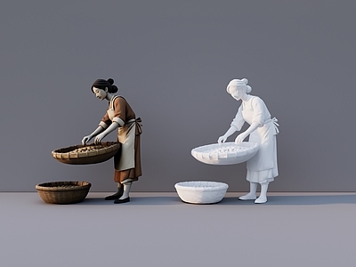 极简女人 人物雕塑 人物