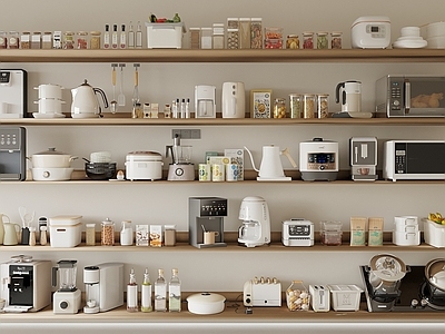 奶油风厨房用品 厨房用品 厨房电器 微波炉烤箱 调料瓶 咖啡机