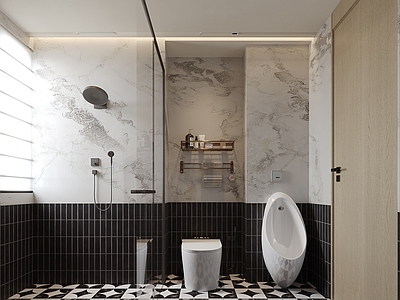 现代简约卫生间 现代卫生间 次卫 干湿分离卫生间