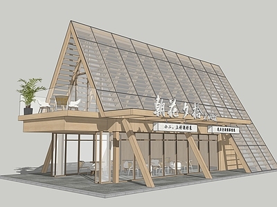 日式原木风餐饮建筑 木构建筑 创意建筑 咖啡厅 文旅建筑 乡村振兴