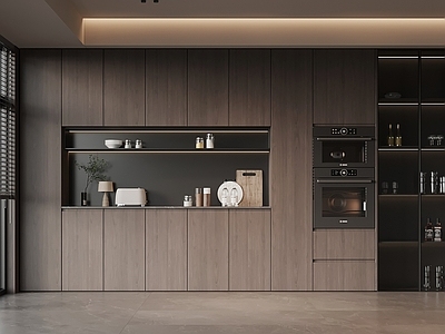 极简开放式厨房 酒柜c 餐边柜