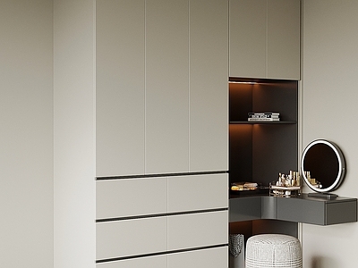 极简衣帽间 衣柜 梳妆台