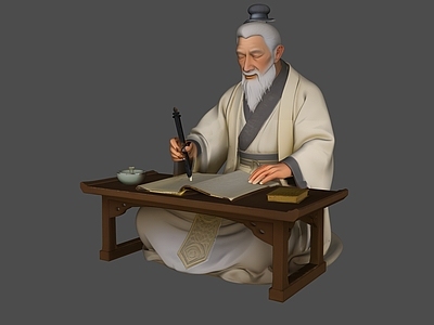 新中式虚拟人物 华陀名医人物雕塑
