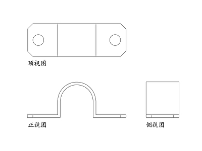 现代五金管件 管卡 管夹 管箍 管束 管道固定夹 施工图