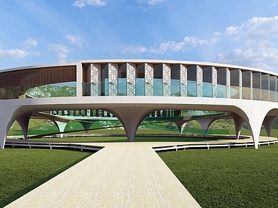 现代主义展览馆建筑