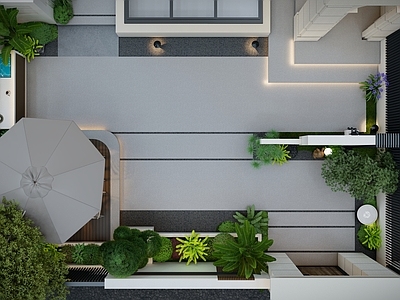 现代简约别墅庭院