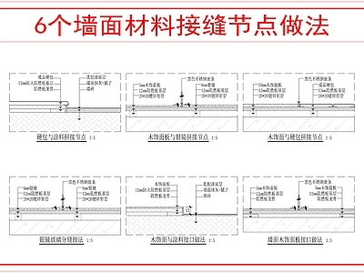 墙面节点 墙面材料接缝节点 施工图