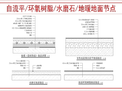 地面综合节点 装饰地面节点图 施工图