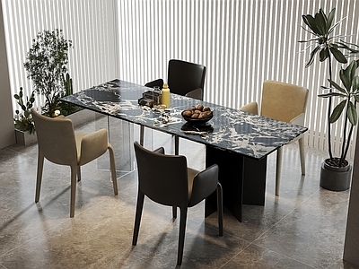 意式极简餐桌椅 餐桌椅