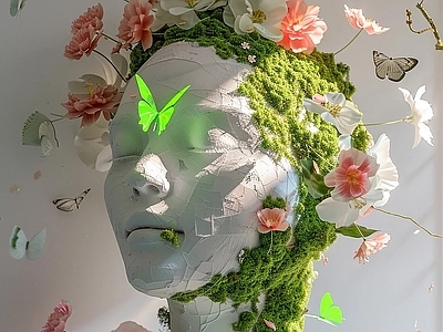 超现实自然主义橱窗 春季艺术装置 户外艺术装置 网红景观雕塑 爱护地球主题装饰 网红互动打卡雕塑