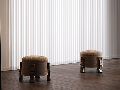 现代简约沙发凳 沙发凳 圆凳 中古风 欧式