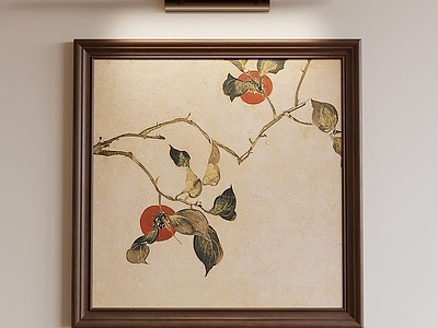 新中式挂画 柿柿如意 挂画