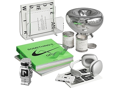 极简办公用品 办公桌杂志架 包豪斯桌面装饰品 书本眼镜蜡烛罐 耳机磁带手办