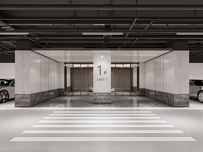 现代简约电梯厅