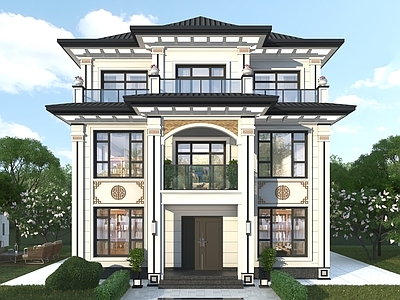 新中式别墅外观