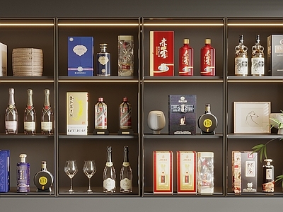 现代简约酒水食物 酒 高档白酒 五粮液 茅台 洋酒