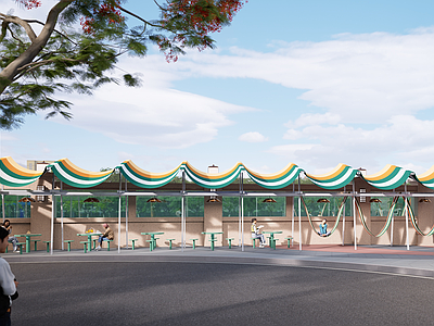 现代休闲风遮阳设施