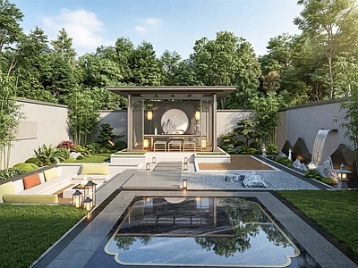 新中式别墅庭院