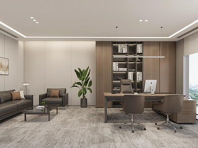 现代简约经理办公室