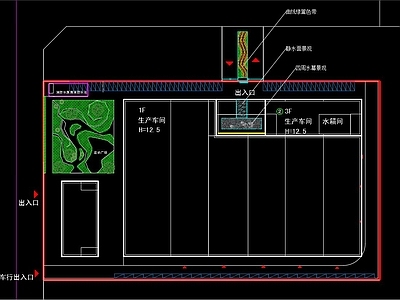 现代厂房 厂区 厂房 生产车间 厂区宿舍 钢结构厂房 施工图