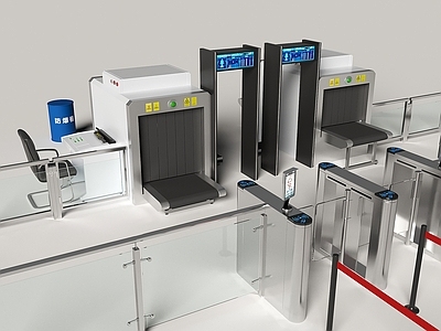 现代简约安全设施 安检机 门禁 闸机